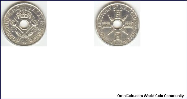 1938 Papua New Guinea One Shilling (Silver)