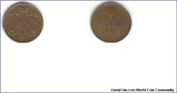 1891 Finland 1 Penni