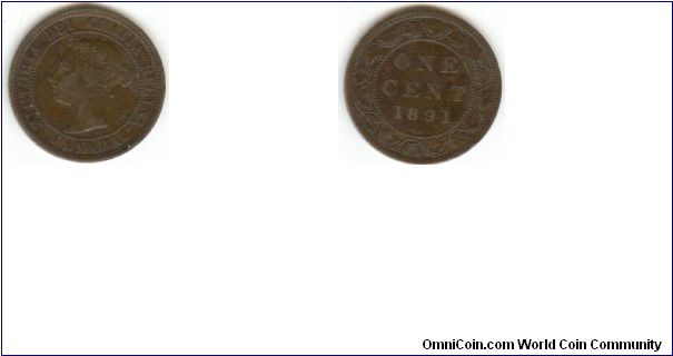 1891 Canada One Large Cent