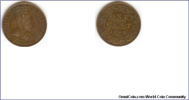 1908 Canada One Large Cent