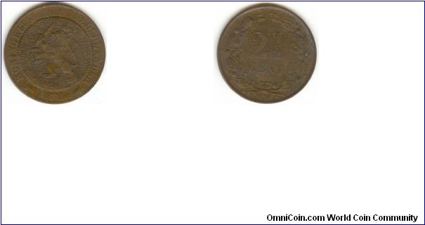 1884 Netherlands 2 1/2 Cent