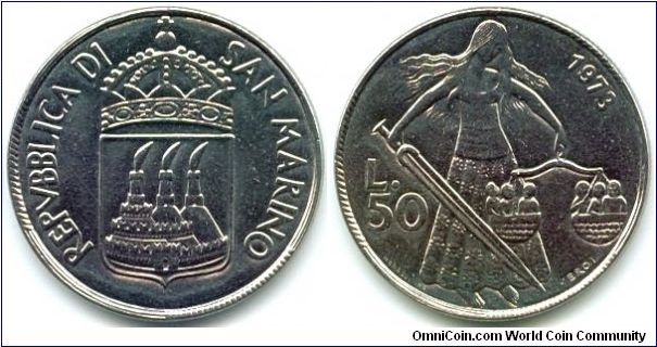 San Marino, 50 lire 1973.