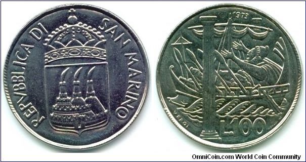 San Marino, 100 lire 1973.