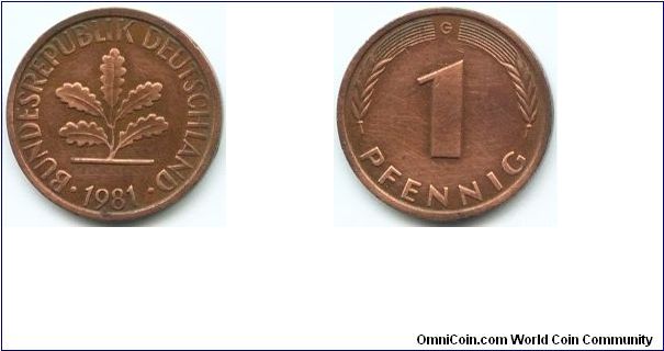 Germany, 1 pfennig 1981.