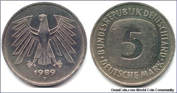 Germany, 5 mark 1989.