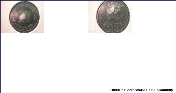 Germany 1890A 10pfennig copper-nickle