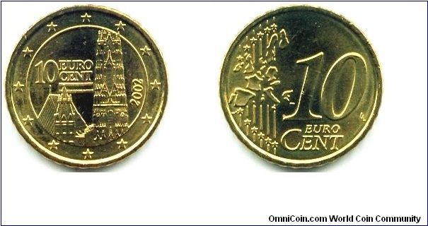 Austria, 10 euro cents 2002.