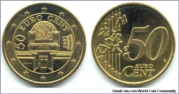 Austria, 50 euro cents 2002.
