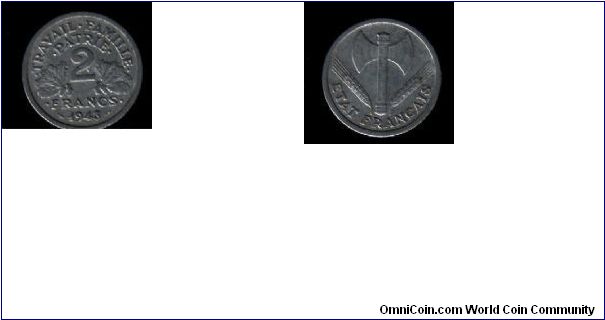 2 francs France 1943