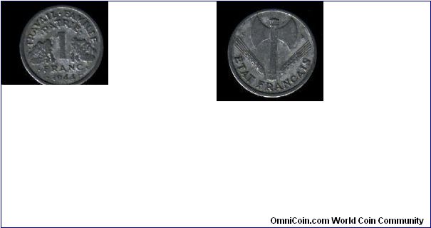 1 franc France 1944