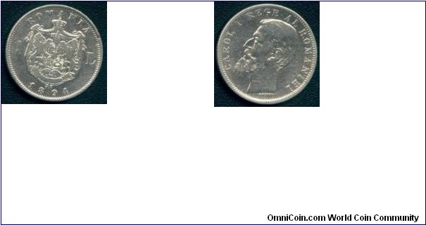 rare 1 leu 1894 silver, Romania