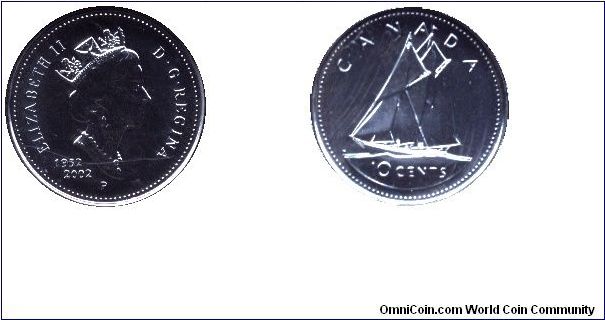 Canada, 10 cents, 2002, Ni-St, 50th anniversary of reign of Elizabeth II, Scooter, Elizabeth II.                                                                                                                                                                                                                                                                                                                                                                                                                    