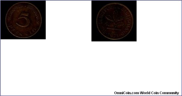 5 pfennig 1971 Germany
