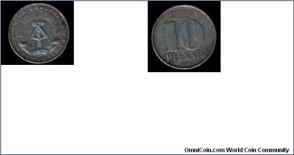 10 pfennig 1967 Germany
Deutsche Demokratische     Republik