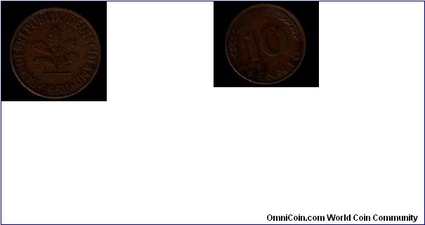 10 pfennig 1950 Germany