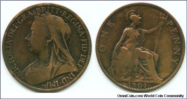 Great Britain, 1 penny 1901.
Queen Victoria.