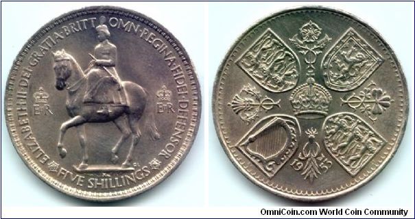 Great Britain, 5 shillings 1953. Coronation of Queen Elizabeth II.