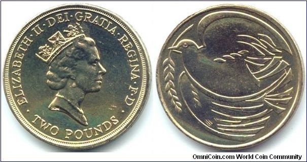 Great Britain, 2 pounds 1995.
Queen Elizabeth II. 50th Anniversary - End of World War II.