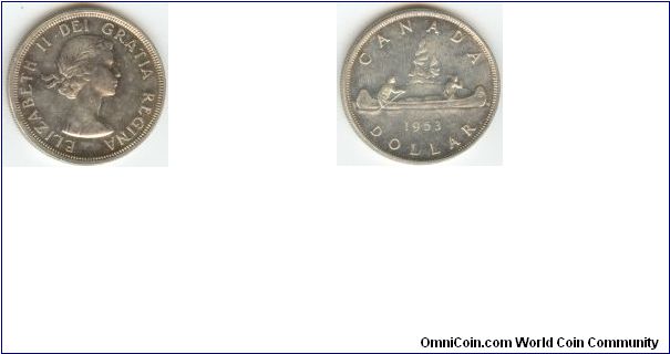 1953 Canada One Dollar (Silver)