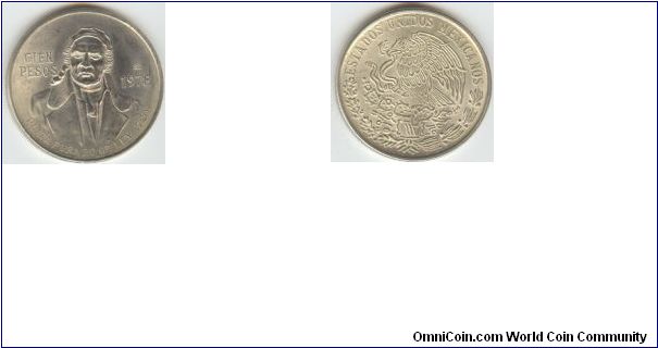 1978 Mexico 100 Pesos (Silver)