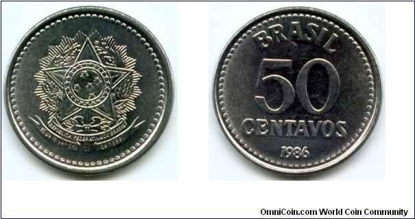 Brazil, 50 centavos 1986.