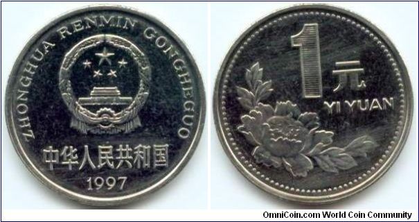 China, 1 yuan 1997.