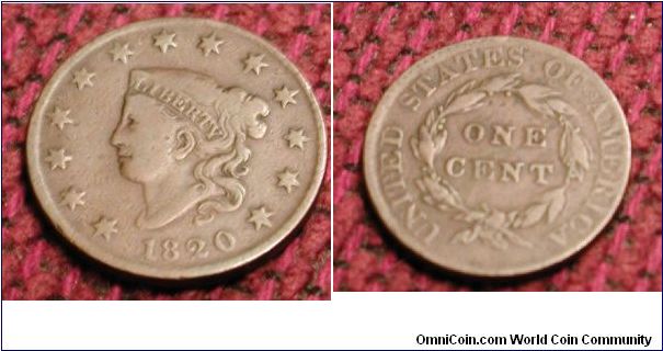 1820 Coronet Large Cent