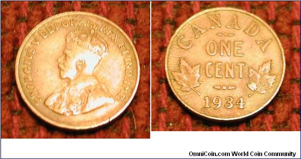 1934 Canadian Cent