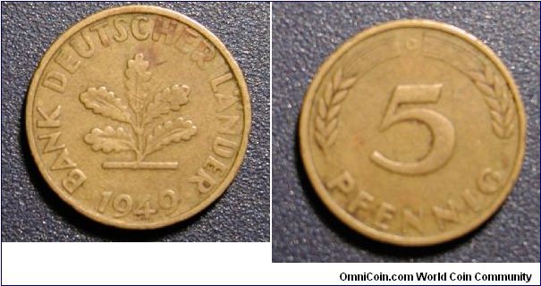 1949 Germany 5 Pfennig