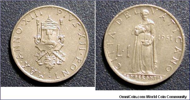 1951 Vatican City 1 Lire