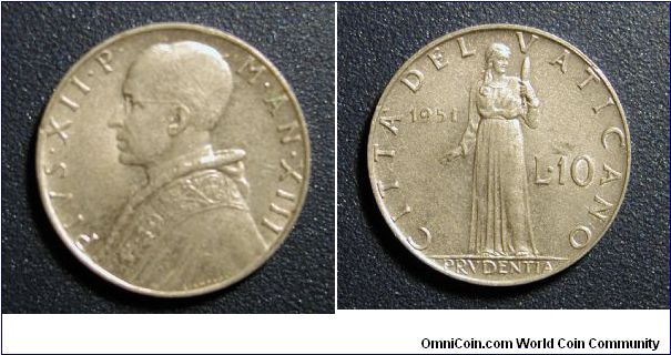 1951 Vatican City 10 Lire