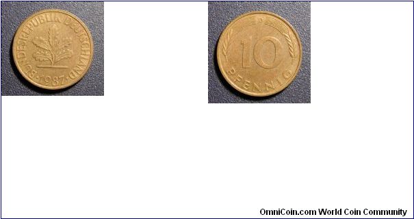 1987 German 10 Pfennig