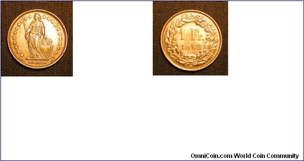 1968 Switzerland 1 Franc