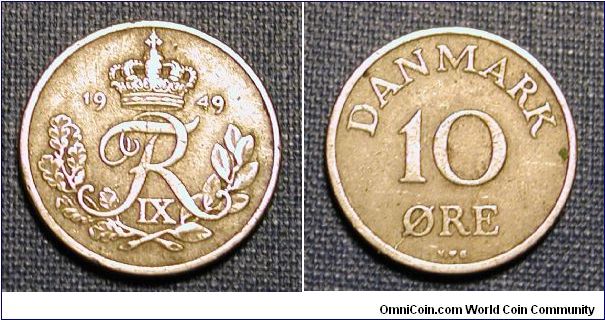 1949 Denmark 10 Ore