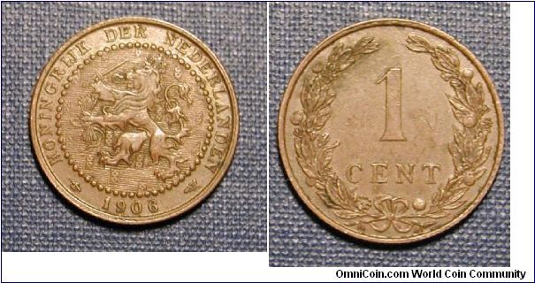 1906 Netherlands 1 Cent