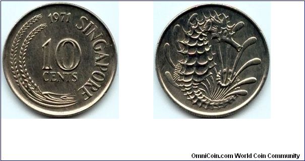 Singapore, 10 cents 1971.