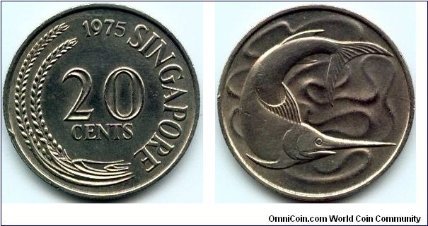 Singapore, 20 cents 1975.