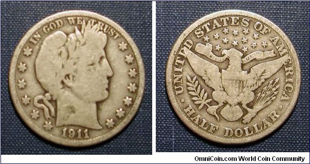 1911 Barber Half Dollar