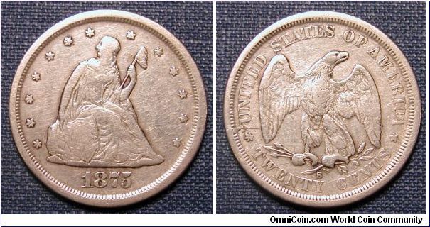 1875-S 20 Cent Piece