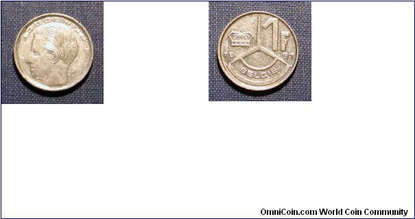 1991 Belgium 1 Franc