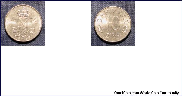 1974 Denmark 10 Ore