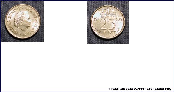 1966 Netherlands 25 Cents
