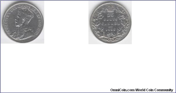 1935 Canada 25 Cents (Silver)