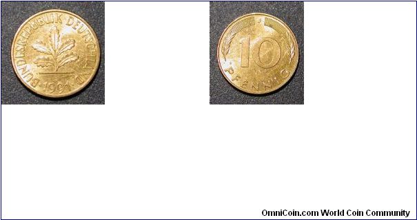 1991 Germany 10 Pfennig
