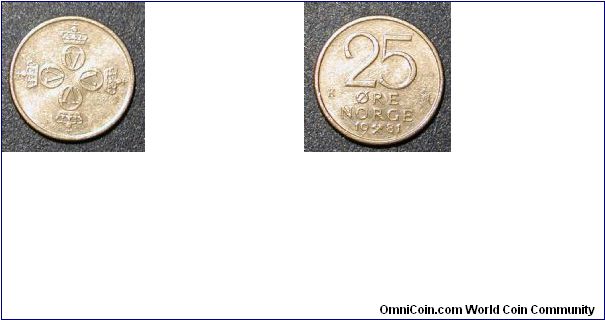 1981 Norway 25 Ore