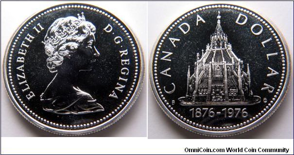 Canada, 1 dollar, 1976, 100th anniversary of the opening of the Library of Parliament