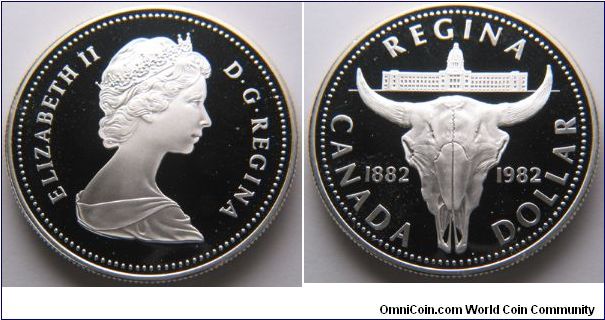 Canada, Proof 1 dollar, 1982,  Centennial of the City of Regina, Saskatchewan