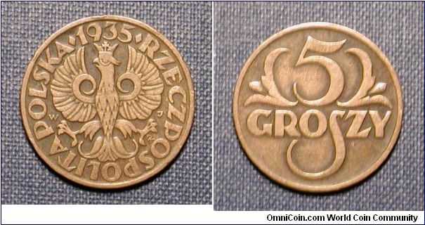 1935 Poland 5 Groszy