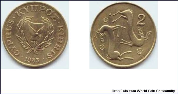 Cyprus, 2 cents 1983.