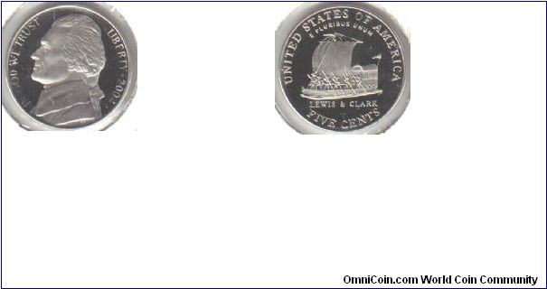 2004-S Jefferson Nickel Lewis & Clark Keelboat